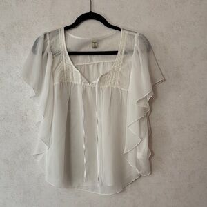 Elegant Sheer White Blouse